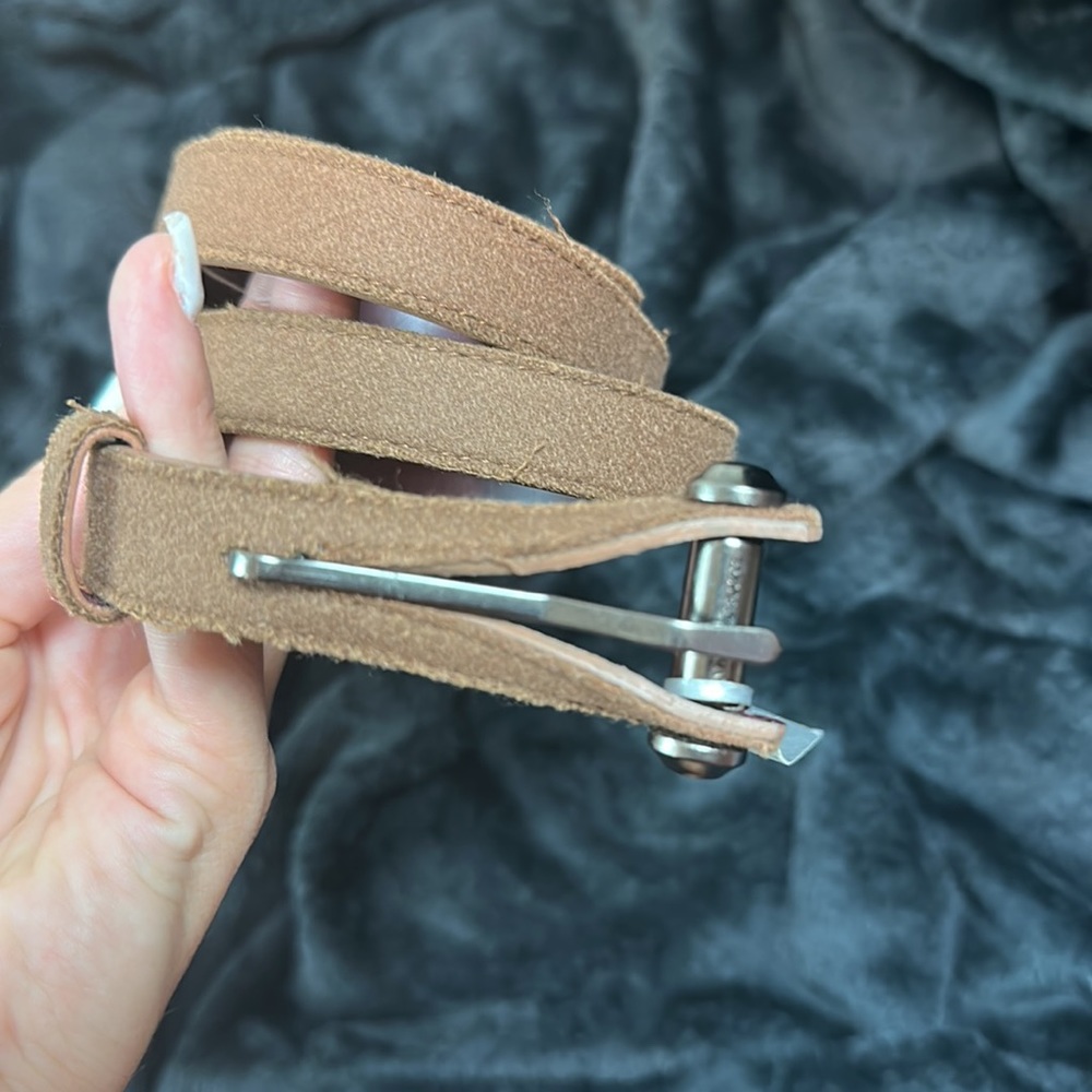Emporio Armani NWT Light brown soft skinny belt size 42